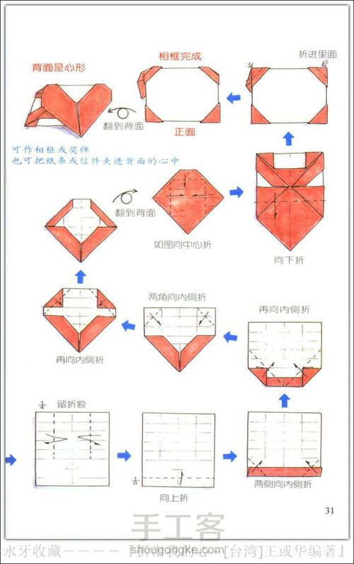 爱心折纸大全，(转) 第5步