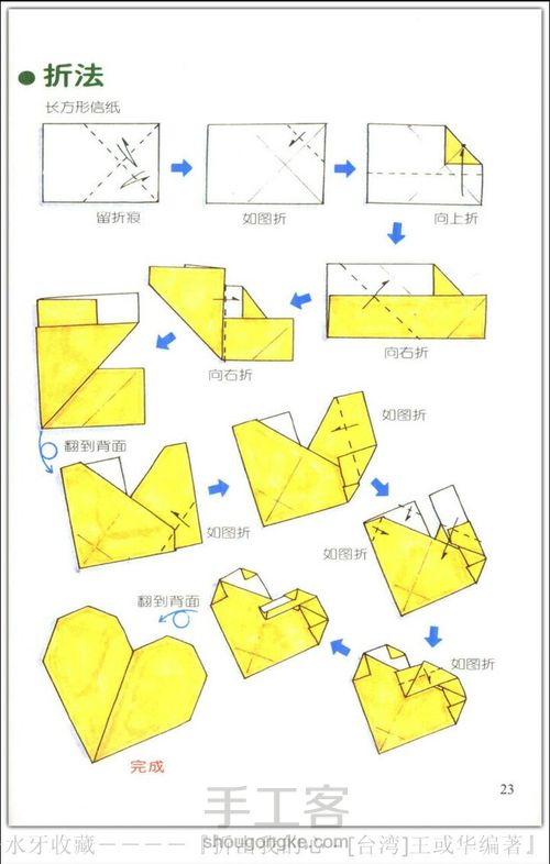 爱心折纸大全，(转) 第7步