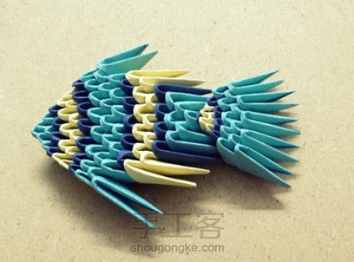 酷毙了的3D折纸鱼教程 第23步
