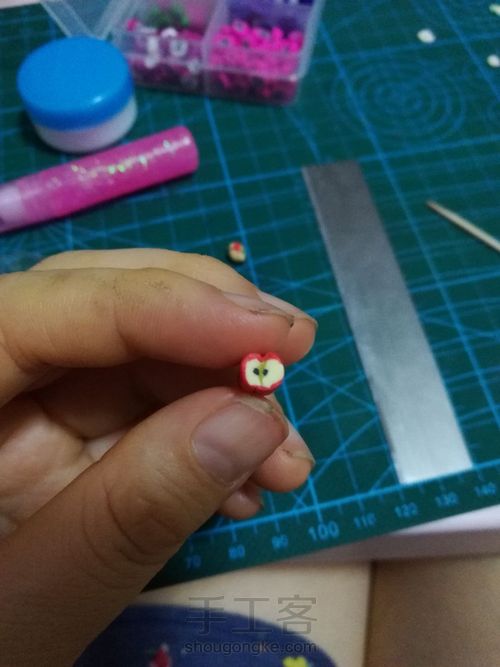 软陶苹果切片 第11步
