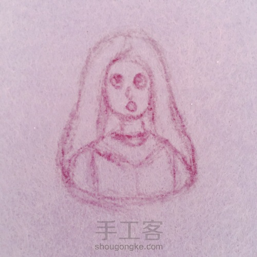 【原创毛毡手作】小红帽姑娘｜毛毡挂件／胸针 第1步