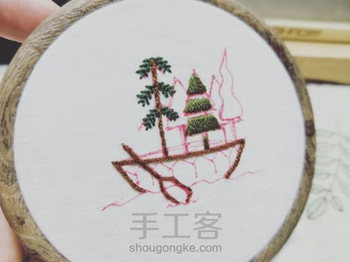 【简单刺绣】船上的小森林 第6步