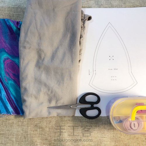 双面可戴六片式渔夫帽 第1步