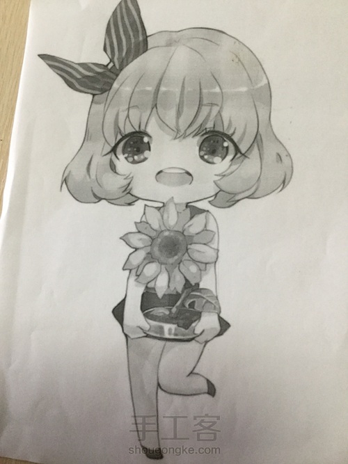 临摹可爱少女 第2步