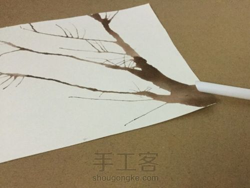 水彩画。。。树（汤圆） 第1步