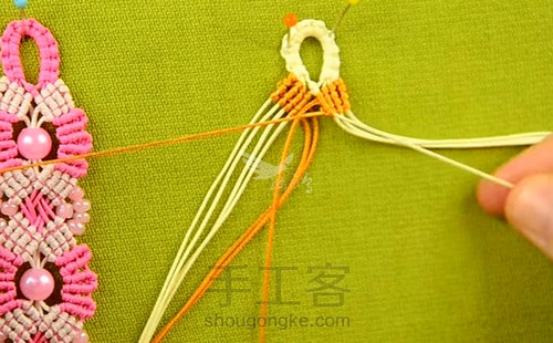 粉色好看手链，易学就会，要说谢谢请到留言区。。。 第23步