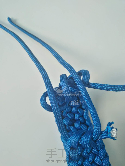 伞绳手链，编织鸟手绳男女通用 第16步