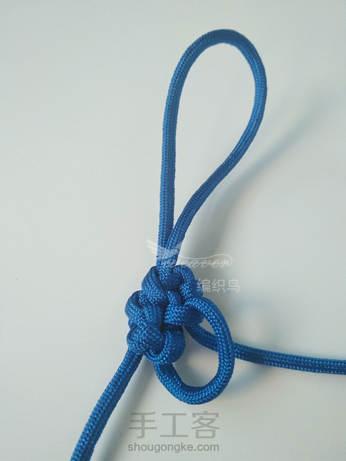 伞绳手链，编织鸟手绳男女通用 第13步