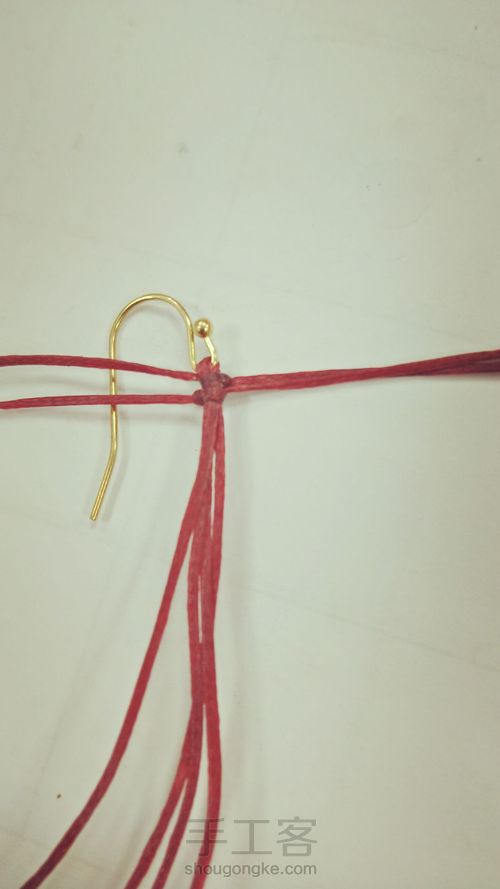 V型单珠耳环 第2步