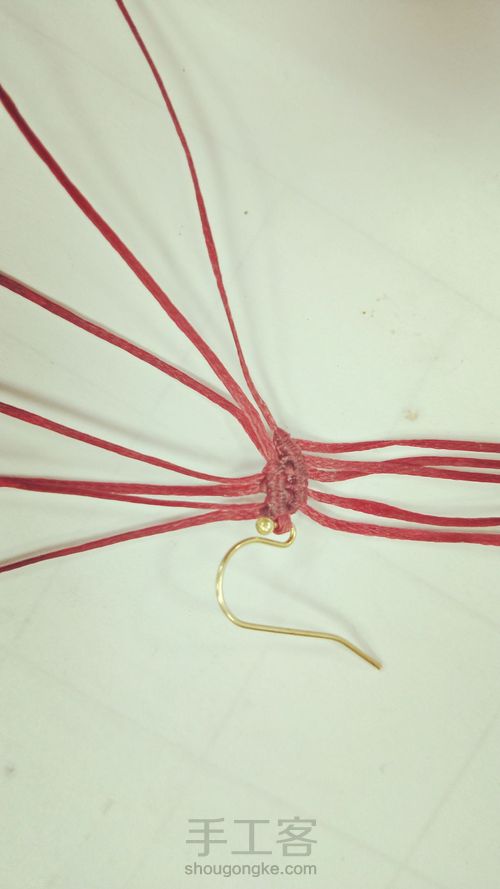 V型单珠耳环 第5步