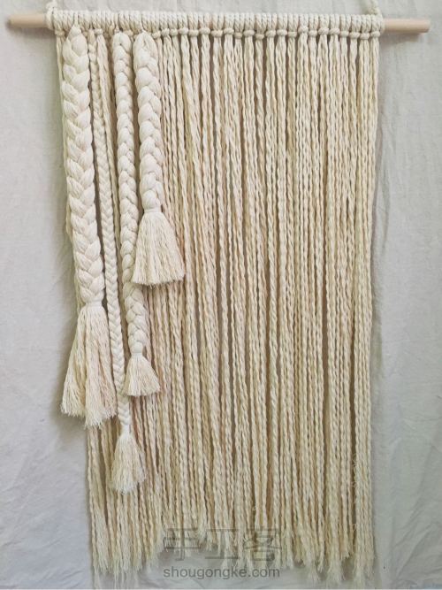冬日暖阳--适合成手有点难的绳编挂毯教学 第6步