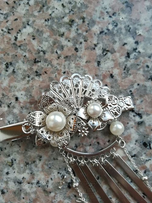 『归来』古风银珠发夹 第12步