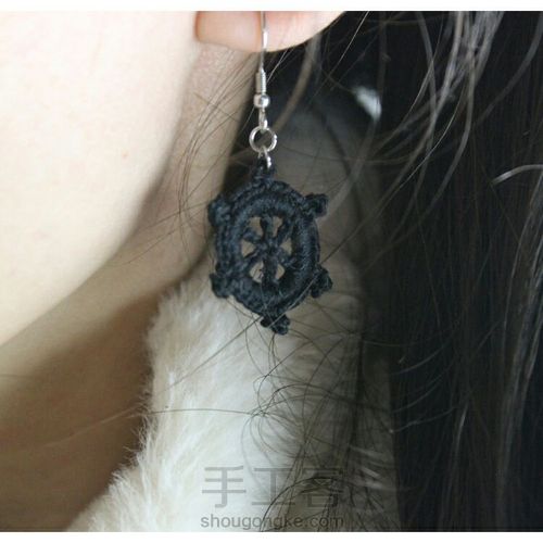 舵盘-精致钩针耳环 第4步
