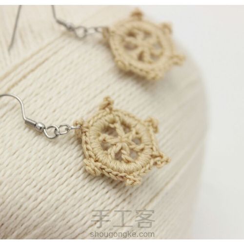 舵盘-精致钩针耳环 第6步