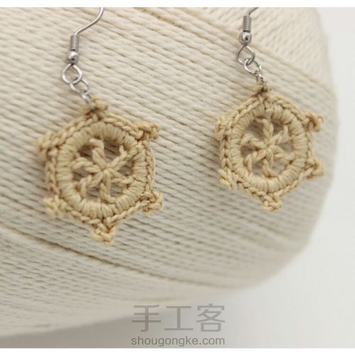 舵盘-精致钩针耳环 第8步