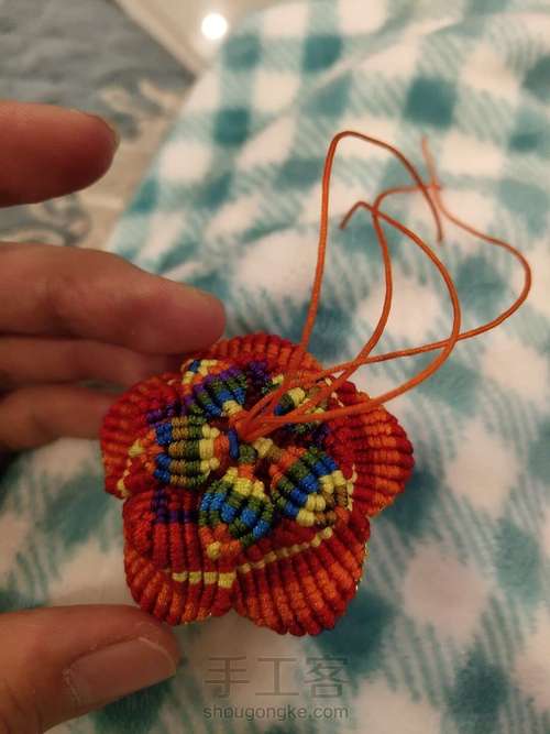 莲花车挂用线量及缝合 第15步