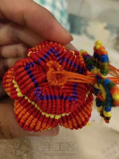 莲花车挂用线量及缝合 第14步