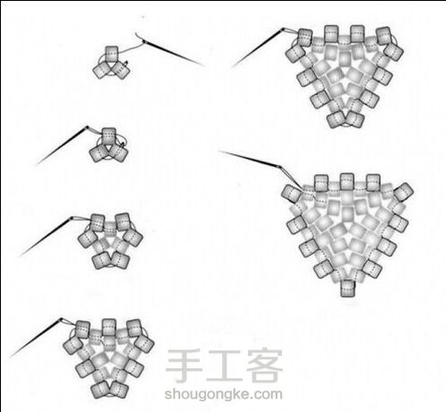 外网三角清新耳环 第1步