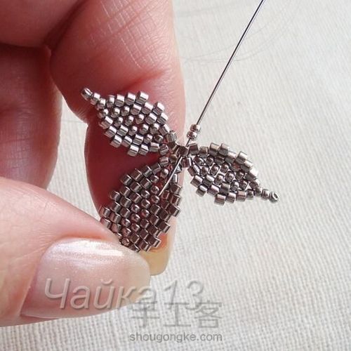 水滴钻花骨朵胸针 第21步