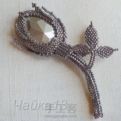 水滴钻花骨朵胸针 第22步