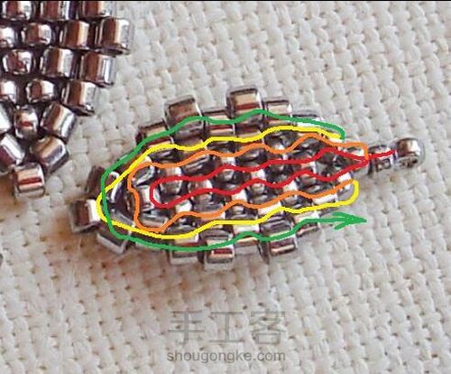 水滴钻花骨朵胸针 第26步