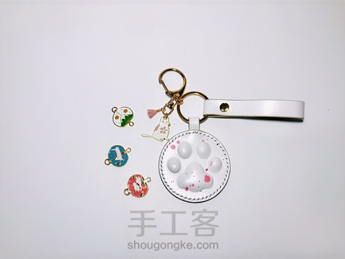 #萌系#手工皮具#猫爪#钥匙扣# 第6步