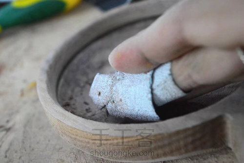 黑胡桃木纯手工麋鹿挖盘详解 第14步