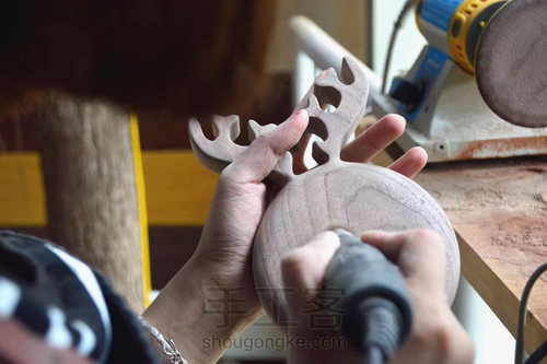 黑胡桃木纯手工麋鹿挖盘详解 第22步