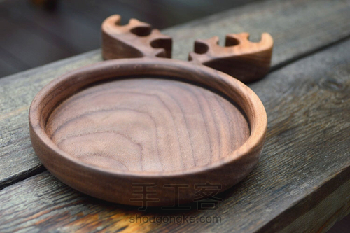 黑胡桃木纯手工麋鹿挖盘详解 第31步