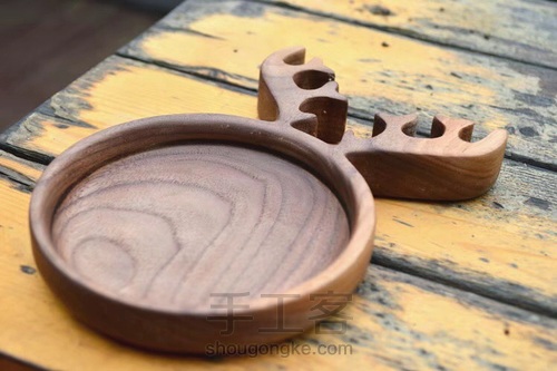 黑胡桃木纯手工麋鹿挖盘详解 第32步