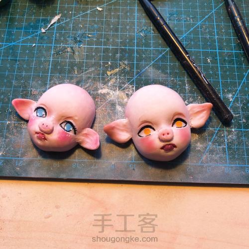 软陶制作｜精致的猪猪女孩 第4步