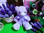 手工缝制薰衣草小熊，淡淡的紫色，满满的薰衣草香！