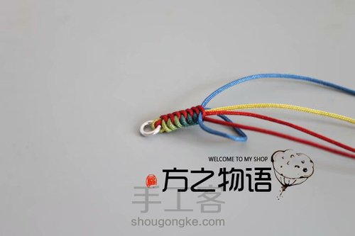 四股辫手绳材料包教程 第3步