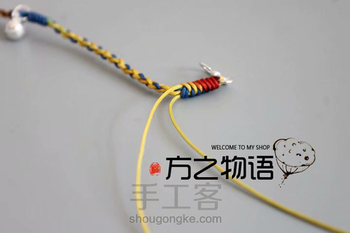 四股辫手绳材料包教程 第14步