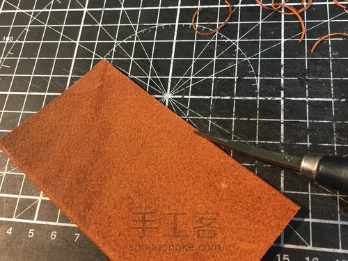 手工皮具卡包制作过程Vanilla bar puff 第8步