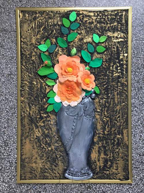 古铜背景的花瓶 第26步