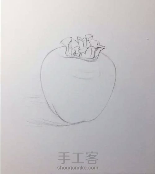 手绘柿子 第1步