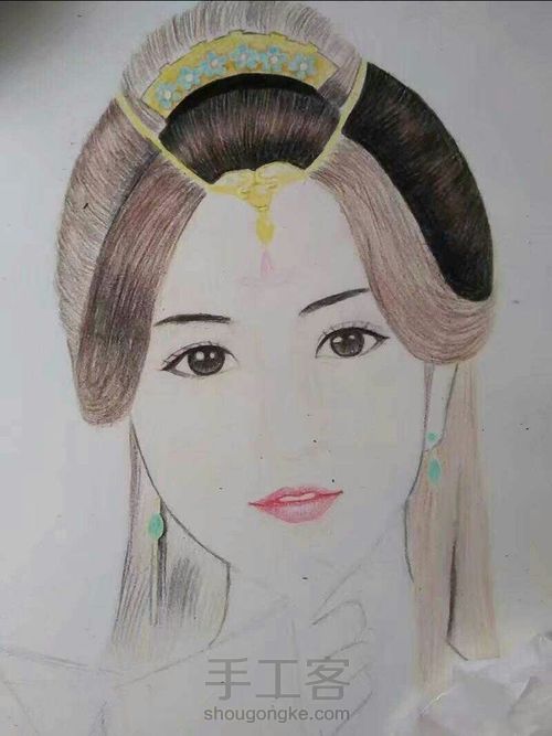 手绘古风美人 第2步