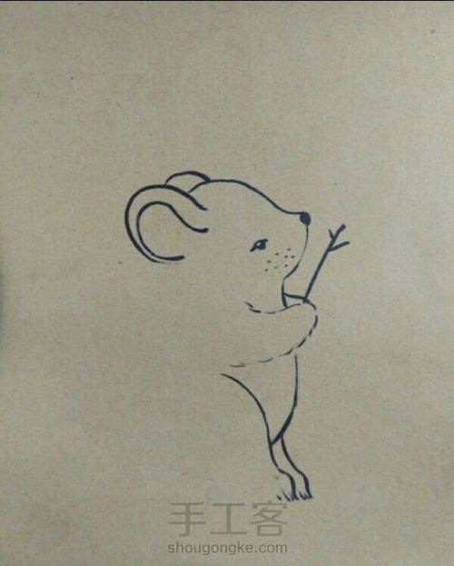 手绘可爱小老鼠 第4步