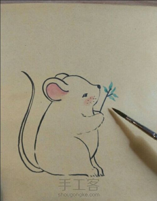 手绘可爱小老鼠 第6步