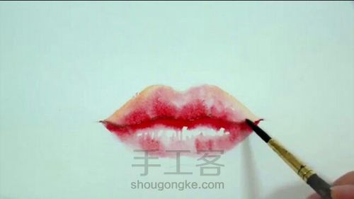 女生红唇 第6步