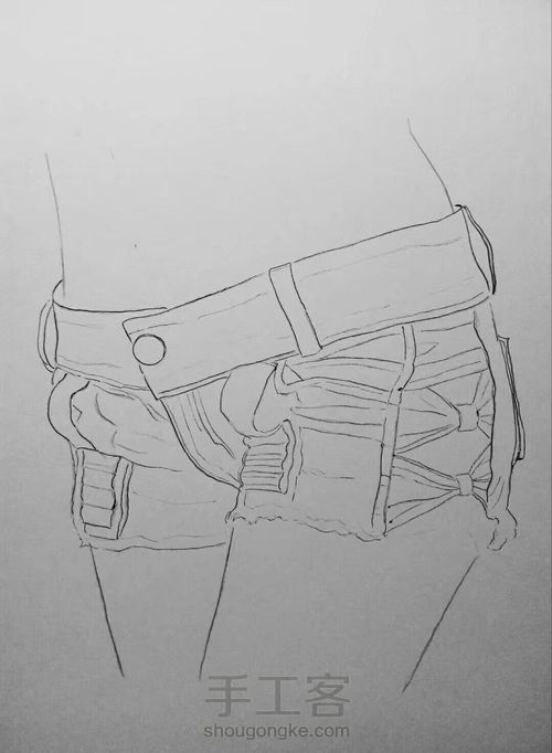 女子牛仔短裤系列 第1步