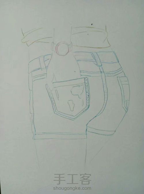 女子牛仔短裤系列 第1步