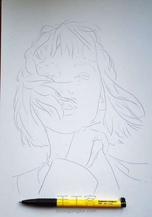 圆珠笔人物画 第1步