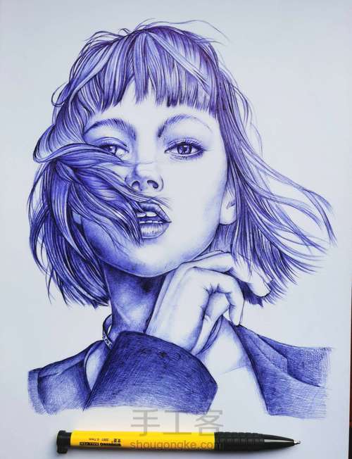 圆珠笔人物画 第5步