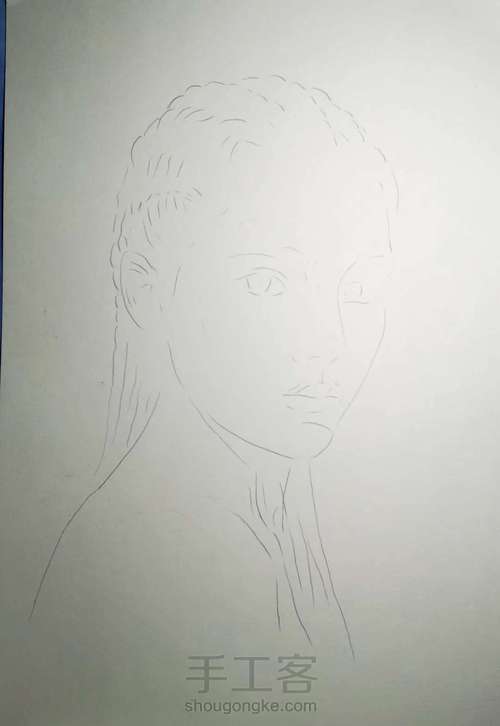 圆珠笔画人物头像 第1步