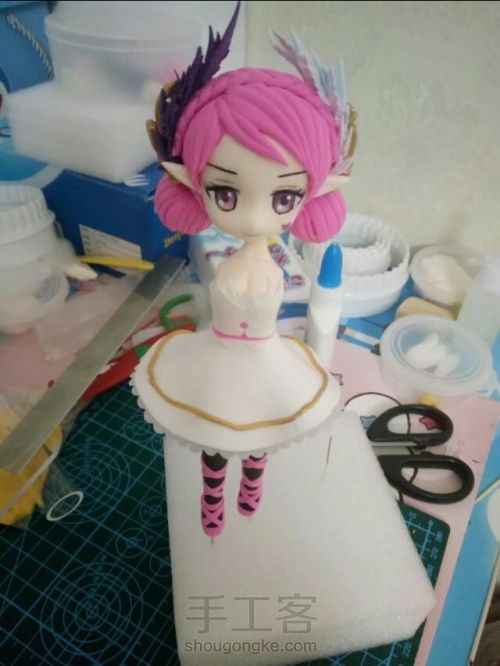 小乔天鹅之梦皮肤粘土手办教程 第20步