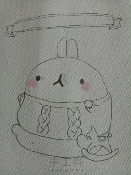 画一只土豆兔/MOLANG兔 第6步