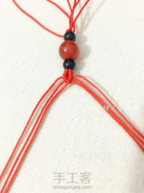 斜卷结手绳，第一次拍过程图 第8步