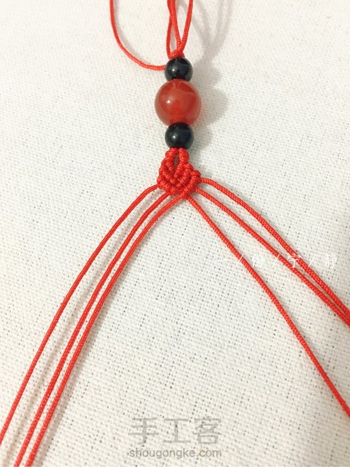 斜卷结手绳,第一次拍过程图 第9步